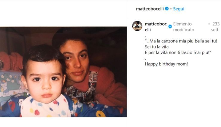 matte bocelli foto mamma