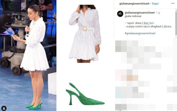 Il look total white di Giulia Stabile ad Amici