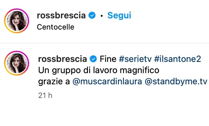 Rossella Brescia annuncia: "Terminate le riprese de Il Santone 2"