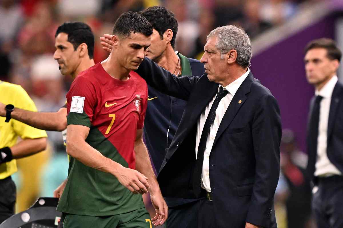 Cristiano Ronaldo con l'ex ct del Portogallo Fernando Santos