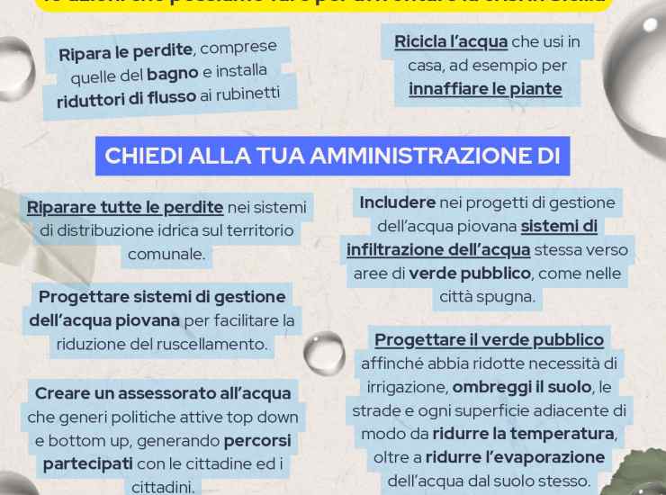 Decalogo su come contrastare la siccità