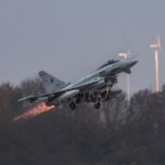 Velivoli caccia Eurofighter ‘’Typhoon’’ alla base di Krolewo di Malbork durante la missione NATO di Air Policing - Task force Air White Eagle. Durante il periodo di missione per ben 19 volte i caccia italiani sono decollati per intervento rapido, il cosidetto alpha scramble, intercettando e identificando più di 24 velivoli” La task force italiana, 130 uomini e donne, concludera la sua attivita in Polonia il 1 dicembre.