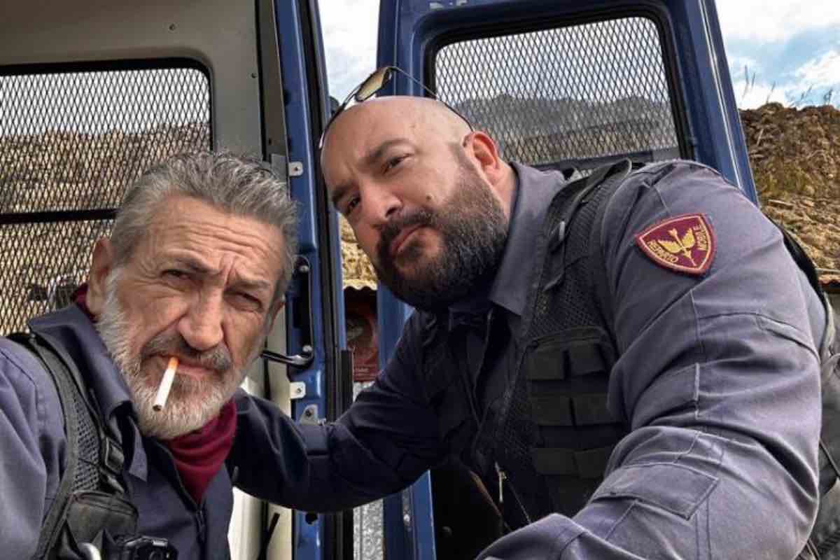 Sandro Bersani e Marco Giallini sul set di ACAB-La Serie 